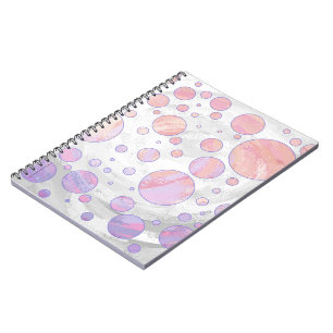 Light Pink Polka Dot Pattern Spiral Notebook
