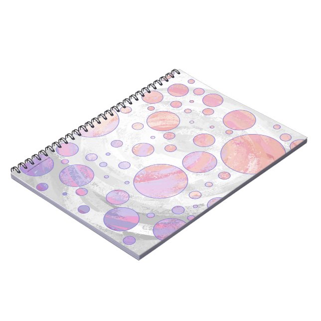 Light Pink Polka Dot Pattern Spiral Notebook (Left Side)