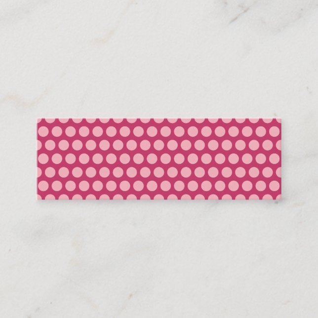 Light Pink Polka Dots Mini Business Card (Front)