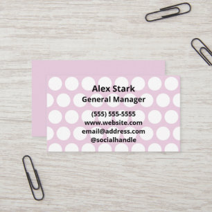 Light Pink Polka Dotted Business Cards