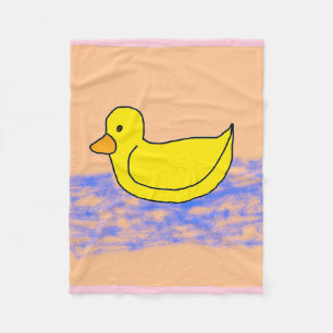 Light Pink Popcorn Anime Ducky Fleece Blanket
