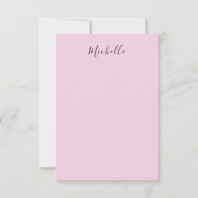 Light Pink Professional Unique Classic Handwriting Card (Front)