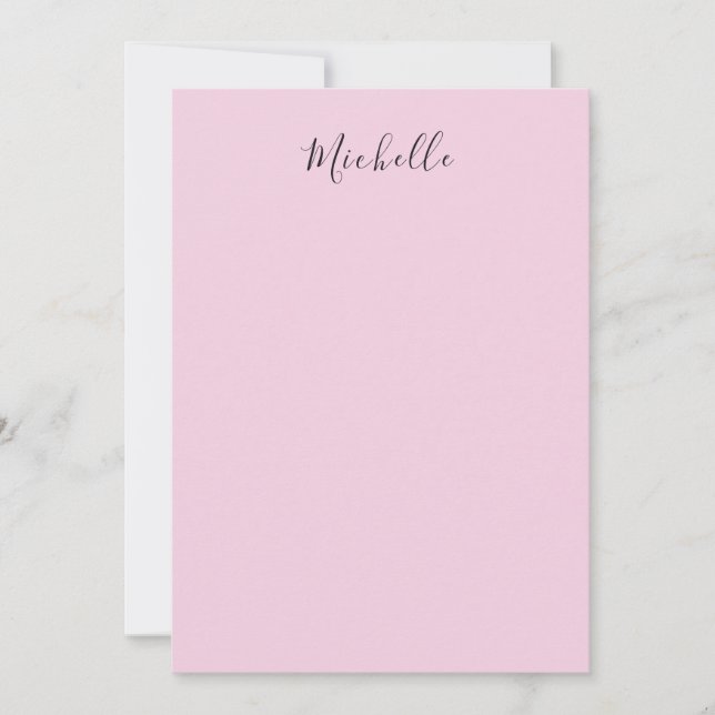 Light Pink Professional Unique Classic Handwriting Card (Front)