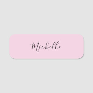 Light Pink Professional Unique Classic Handwriting Name Tag