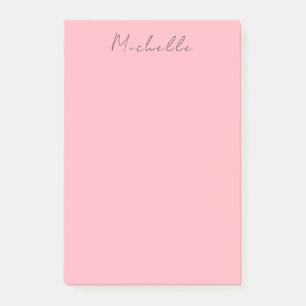 Light Pink Professional Unique Classic Handwriting Post-it Notes