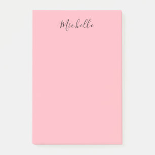 Light Pink Professional Unique Classic Handwriting Post-it Notes