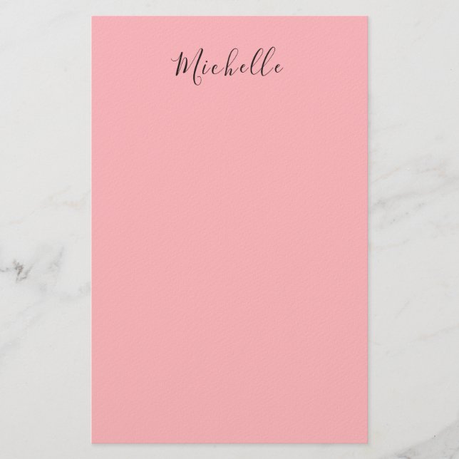 Light Pink Professional Unique Classic Handwriting Stationery (Front)
