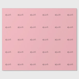 Light Pink Professional Unique Classic Handwriting Wrapping Paper
