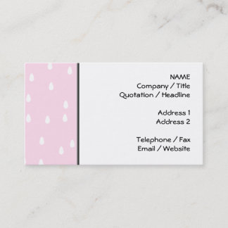 Light pink rain pattern. White and pink. Business Card