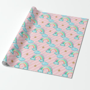 Light Pink Rainbow Pattern Wrapping Paper