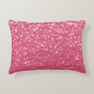 Light pink rose faux sparkles glitter decorative cushion