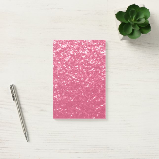 Light pink rose faux sparkles glitter post-it notes (Office)
