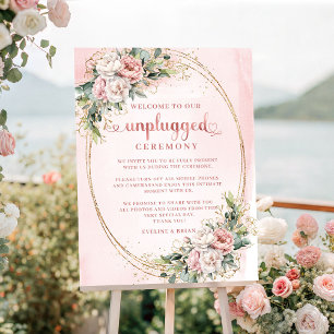 Light Pink Rose Gold Romantic Unplugged Ceremony  Poster