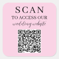 Light Pink Scan To Access Wedding Website QR Code