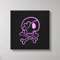 Light Pink Skull & Crossbones with Heart Eyepatch