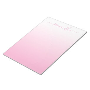 Light Pink Smooth Gradient Girly Signature Notepad