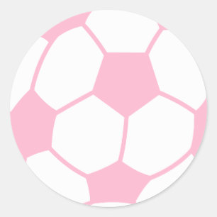Light Pink Soccer Ball Classic Round Sticker
