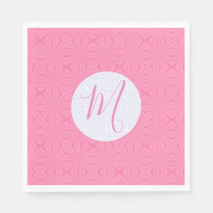Light Pink Squiggly Squares Personalized Party Napkin