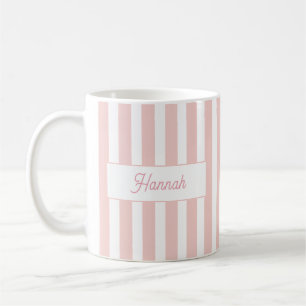 Light Pink Stripe Monogram Coffee Mug
