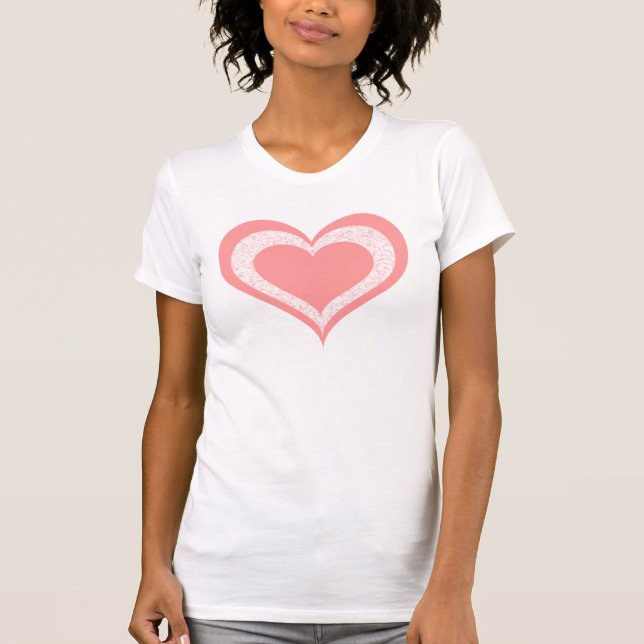 Light Pink & Swirly Heart Women's Tee (Front)