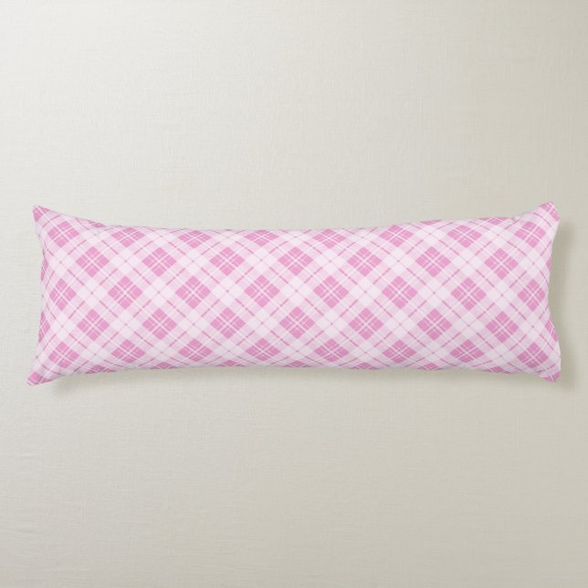 Light pink tartan Christmas holidays pattern Body Cushion (Front)