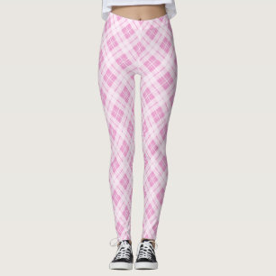 Light pink tartan Christmas holidays pattern Leggings