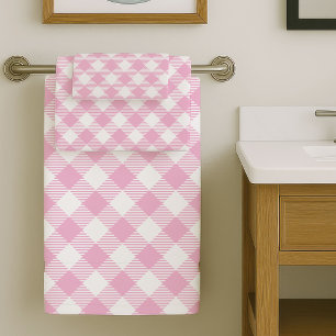 Light Pink Tartan Towels Chic and Cosy Bath Style