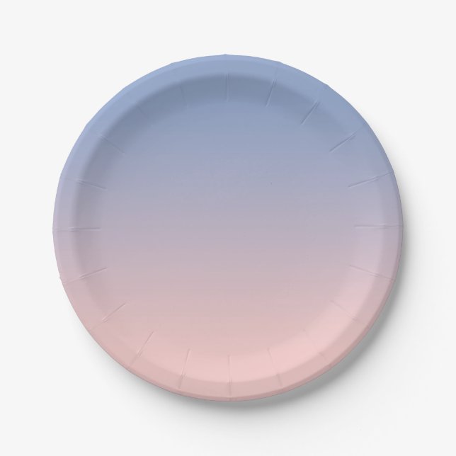 Light Pink to Blue Ombre Paper Plates (Front)