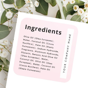 Light pink trendy ingredient product square sticker