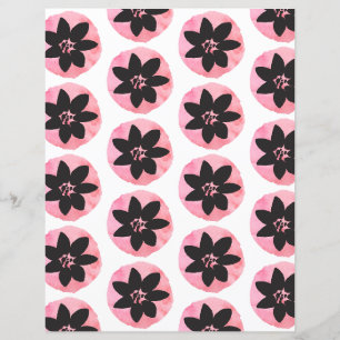 Light Pink Tropical Flower Pattern Scrapbook Paper