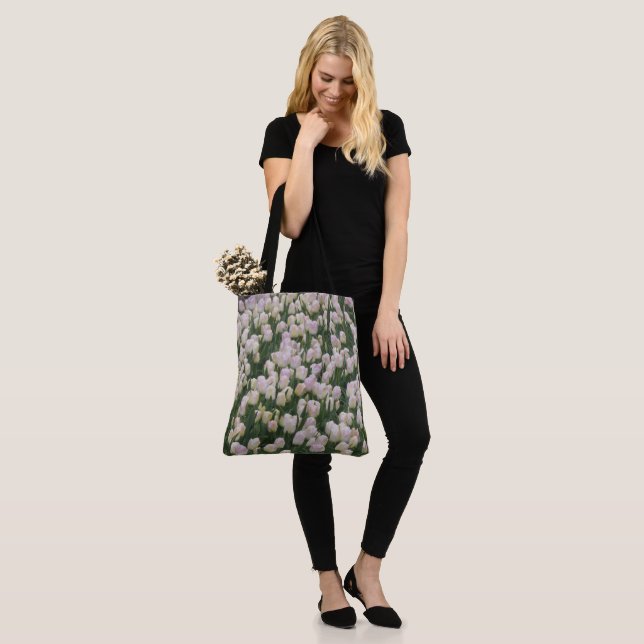 Light Pink Tulips Tote Bag (On Model)