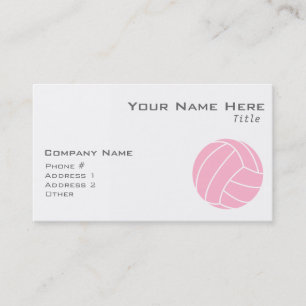 Light Pink Volleyball Business Card