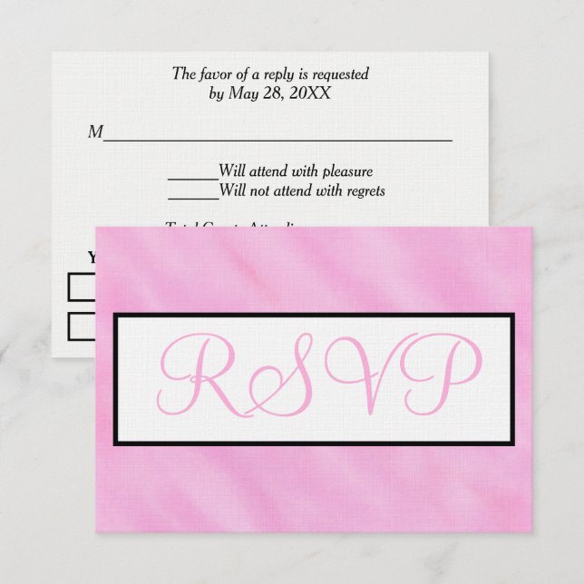 Light Pink Watercolor Wedding RSVP Card (Front/Back)