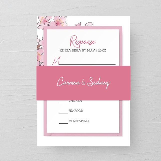 Light Pink Wedding Invitation Belly Band (Creator Uploaded)