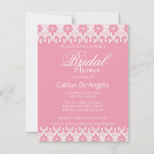 Light Pink & White Lace Bridal Shower Invitation