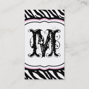 Light Pink White Zebra Print Pattern Business Card