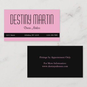Light Pink with Black Contact Bar Business Card