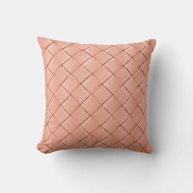 Light pink woven leather texture cushion (Front)