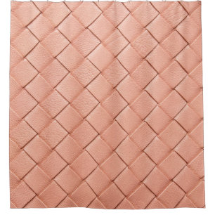 Light pink woven leather texture shower curtain