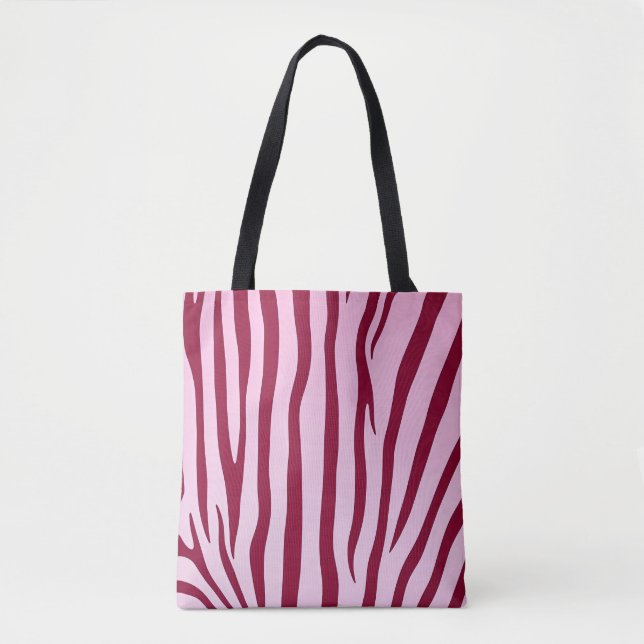 Light Pink Zebra Stripes Tote Bag (Front)