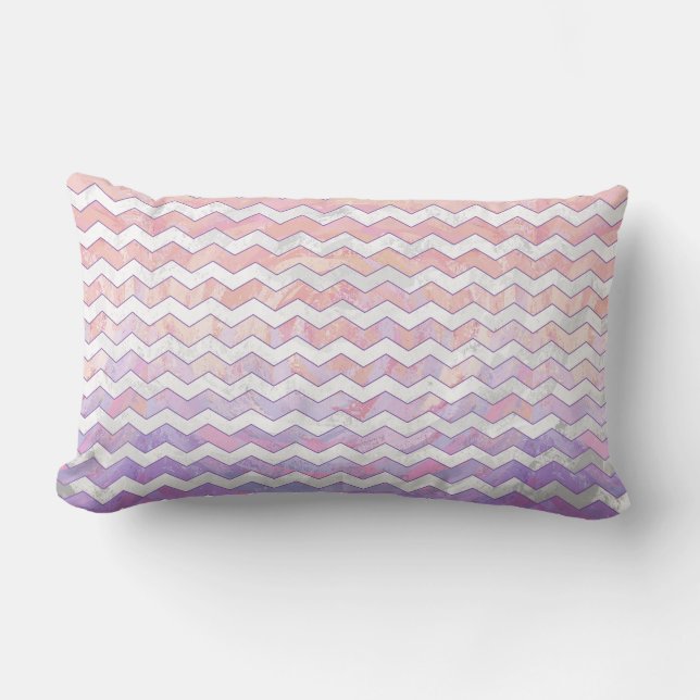 Light Pink Zig Zag Pattern Lumbar Cushion (Front)