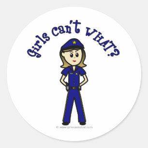 Light Police Officer Classic Round Sticker