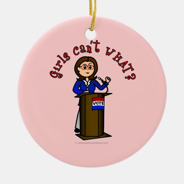 Light Politician Ceramic Tree Decoration (Front)