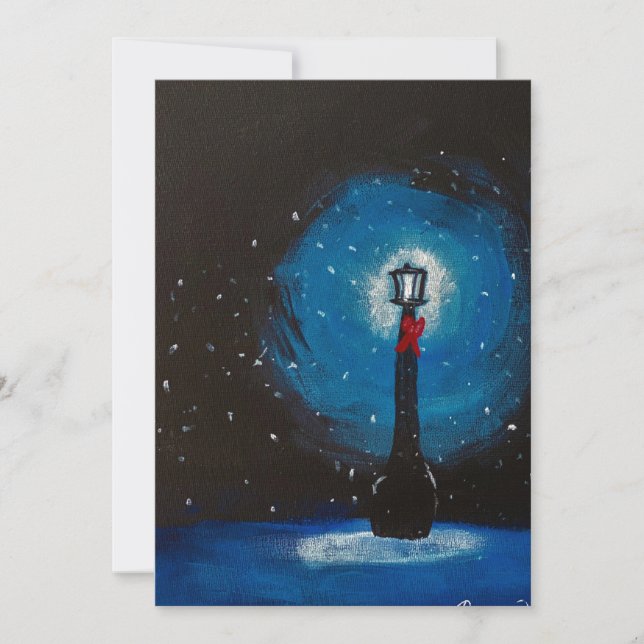 Light Post in Winter Holiday Card (Front)