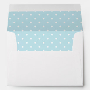 Light Powder Blue White Polka Dot Lined Envelopes