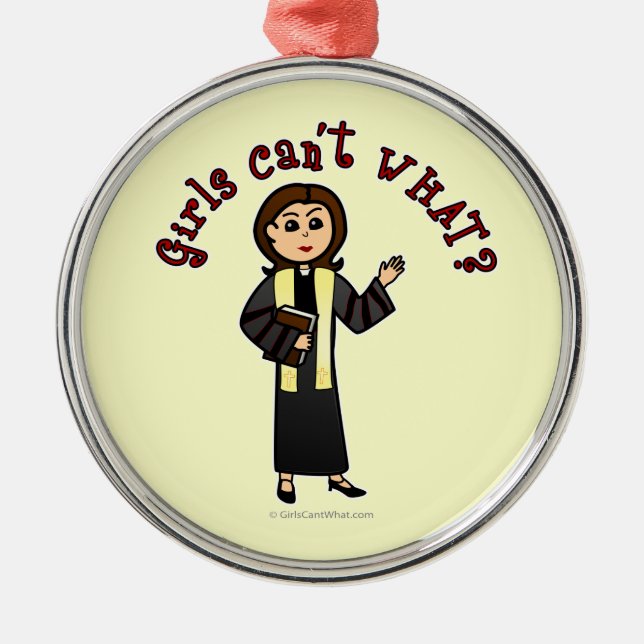 Light Preacher Girl Metal Tree Decoration (Front)