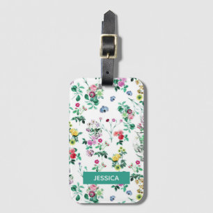 Light Pretty Summer Floral Personalised Luggage Tag