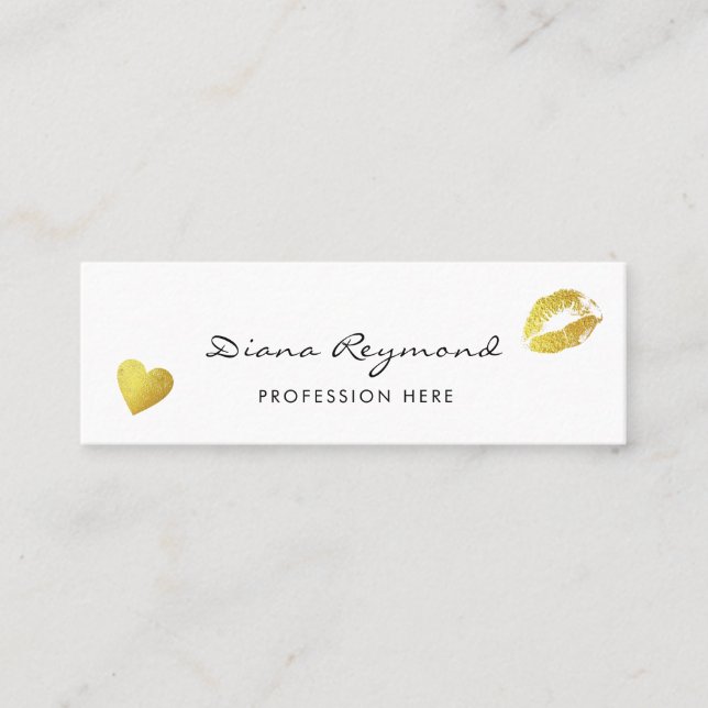 light pro profile card with gold heart & lips (Front)