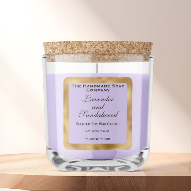 Light Purple and Gold Foil Candle Label (Creator Uploaded)