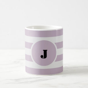 Light Purple and Off White Stripes Coffee Mug